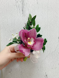 紫色蕙蘭襟花/手花 (6個)